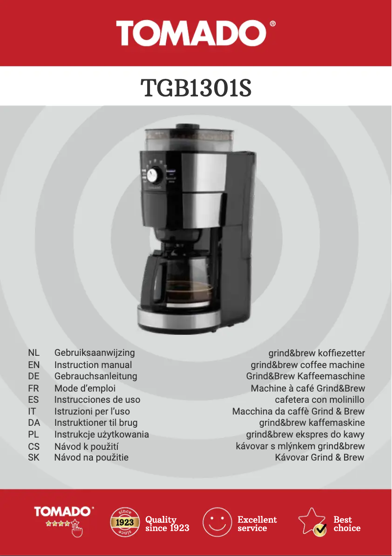 Page n°1 - Mode d'emploi Tomado TGB1301S