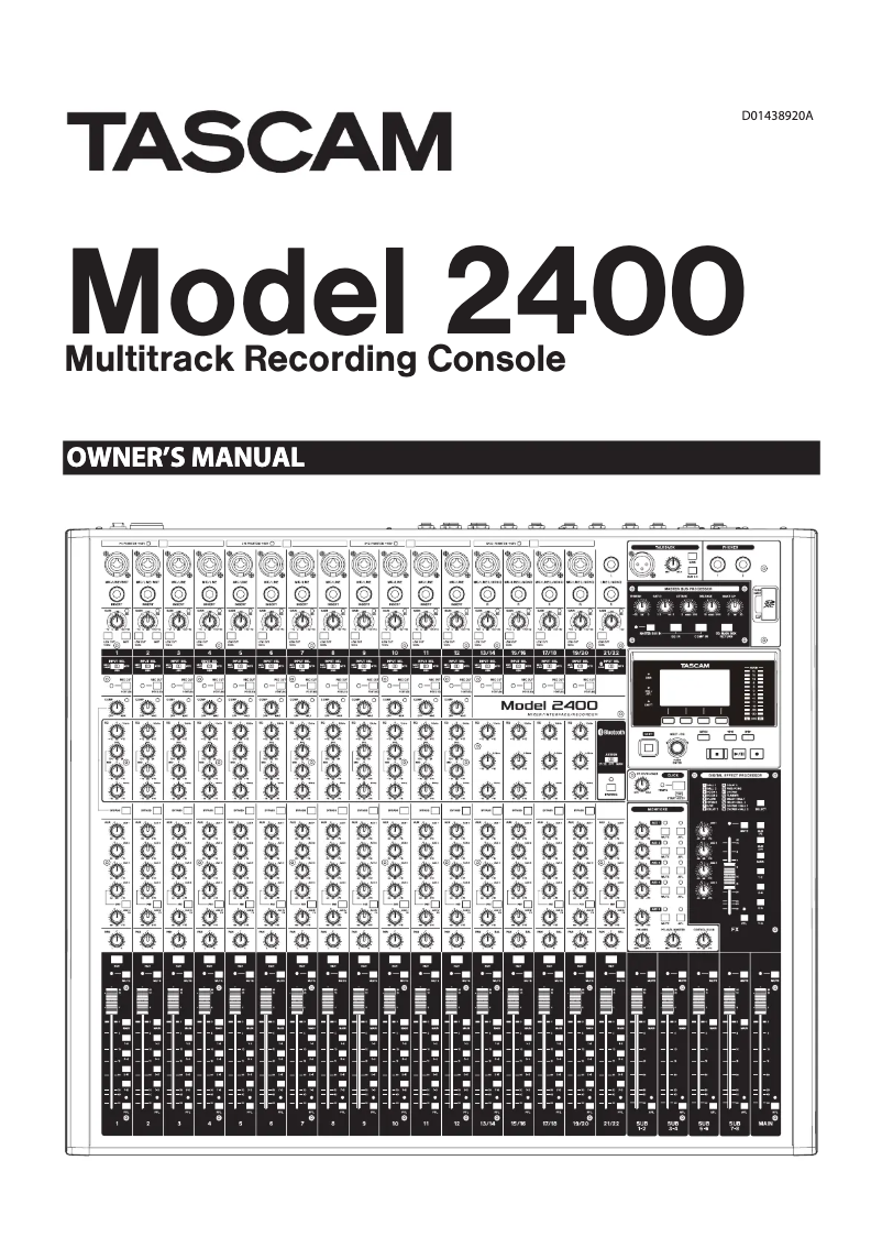 Page n°1 - Manuel utilisateur Tascam Model 2400