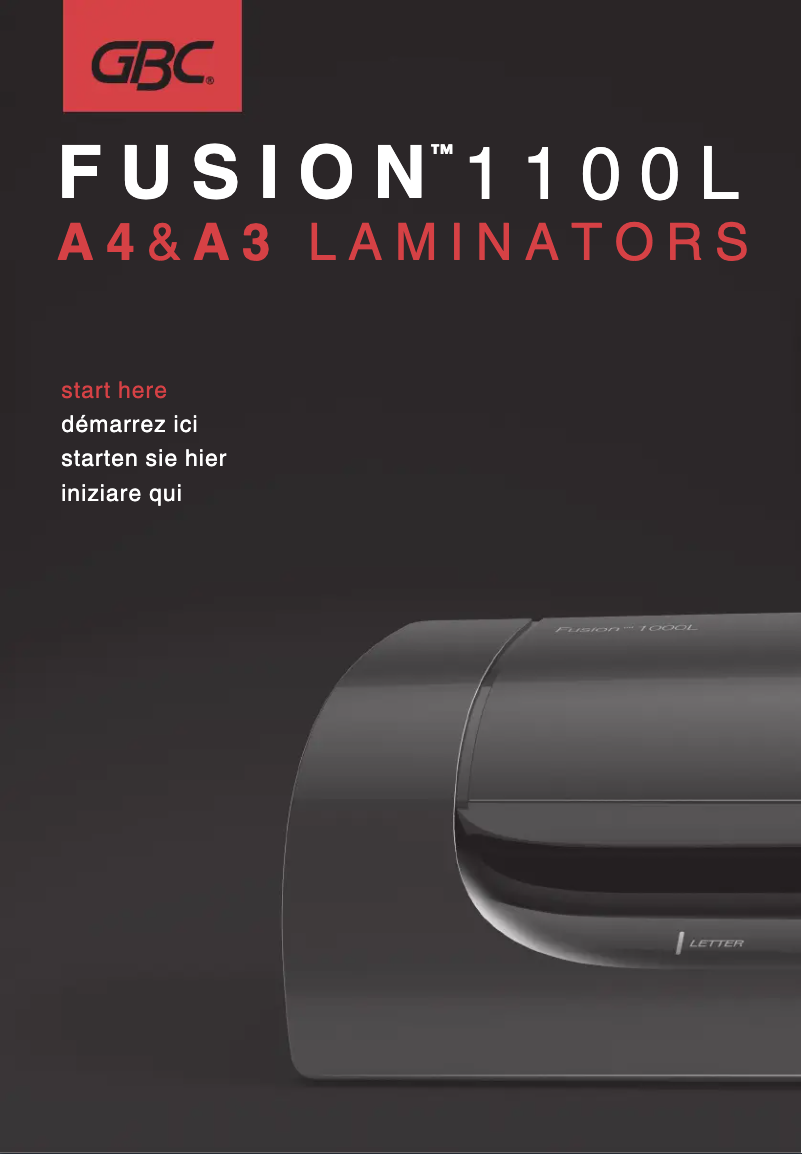 Page 1 de la notice Manuel utilisateur GBC Fusion 1100L