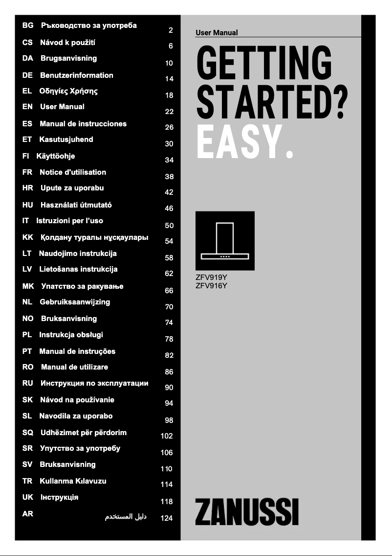 Page n°1 - Manuel utilisateur Zanussi ZFV919Y
