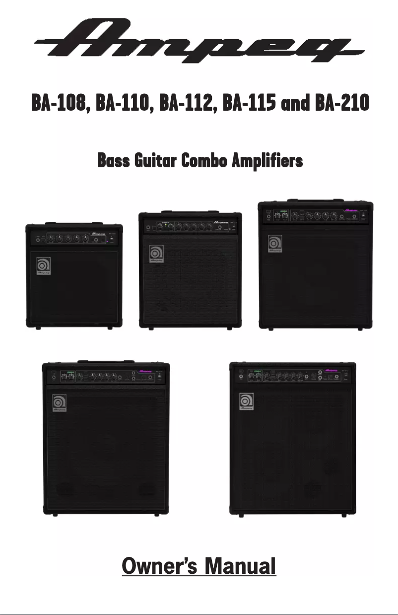 Page 1 de la notice Manuel utilisateur Ampeg BA-115