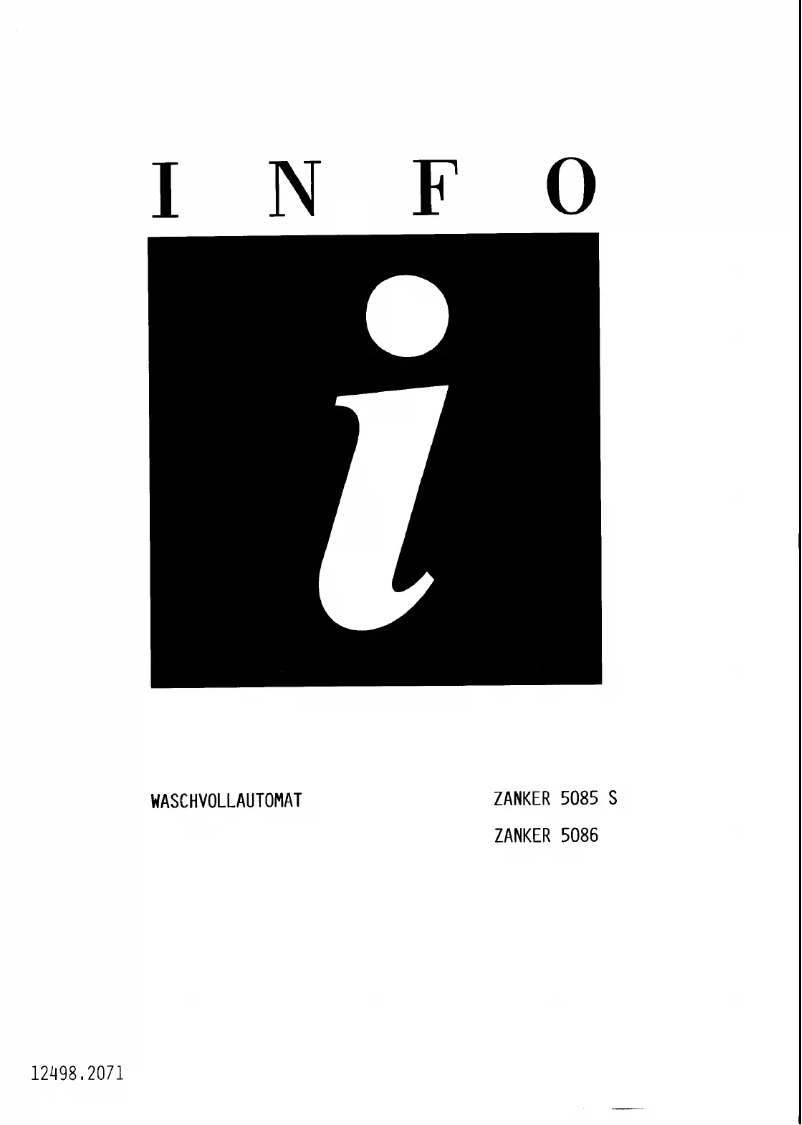 Page 1 de la notice Manuel utilisateur Zanker 5086