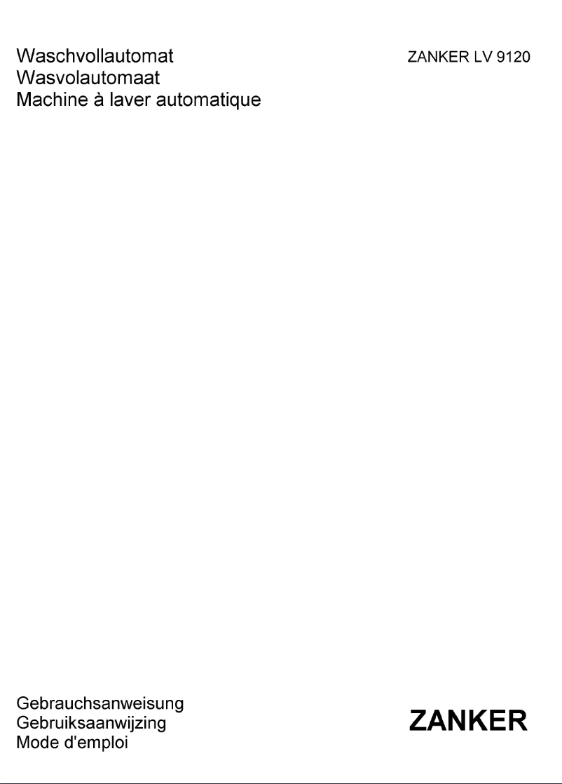 Page 1 de la notice Manuel utilisateur Zanker LV 9120
