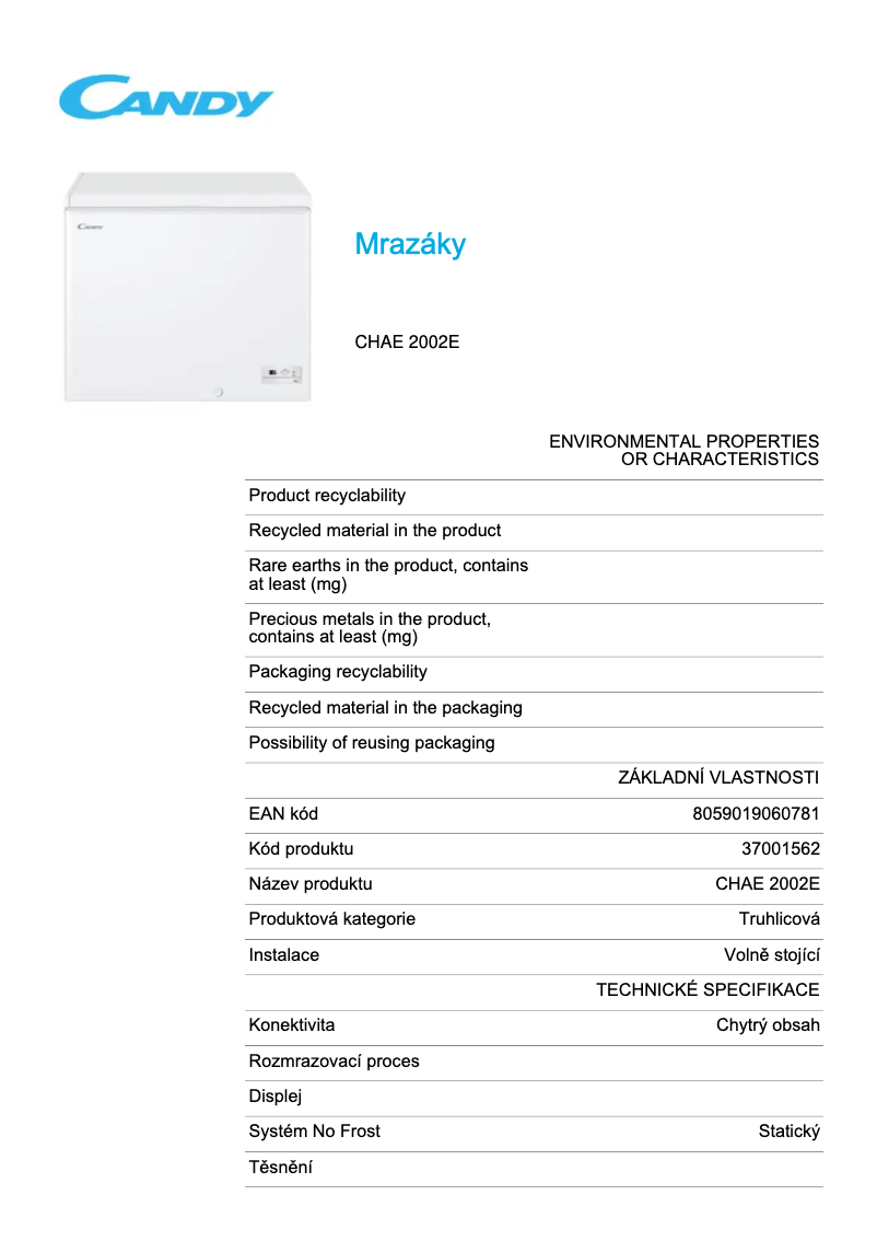 Image de la première page du manuel de l'appareil CHAE 2002E