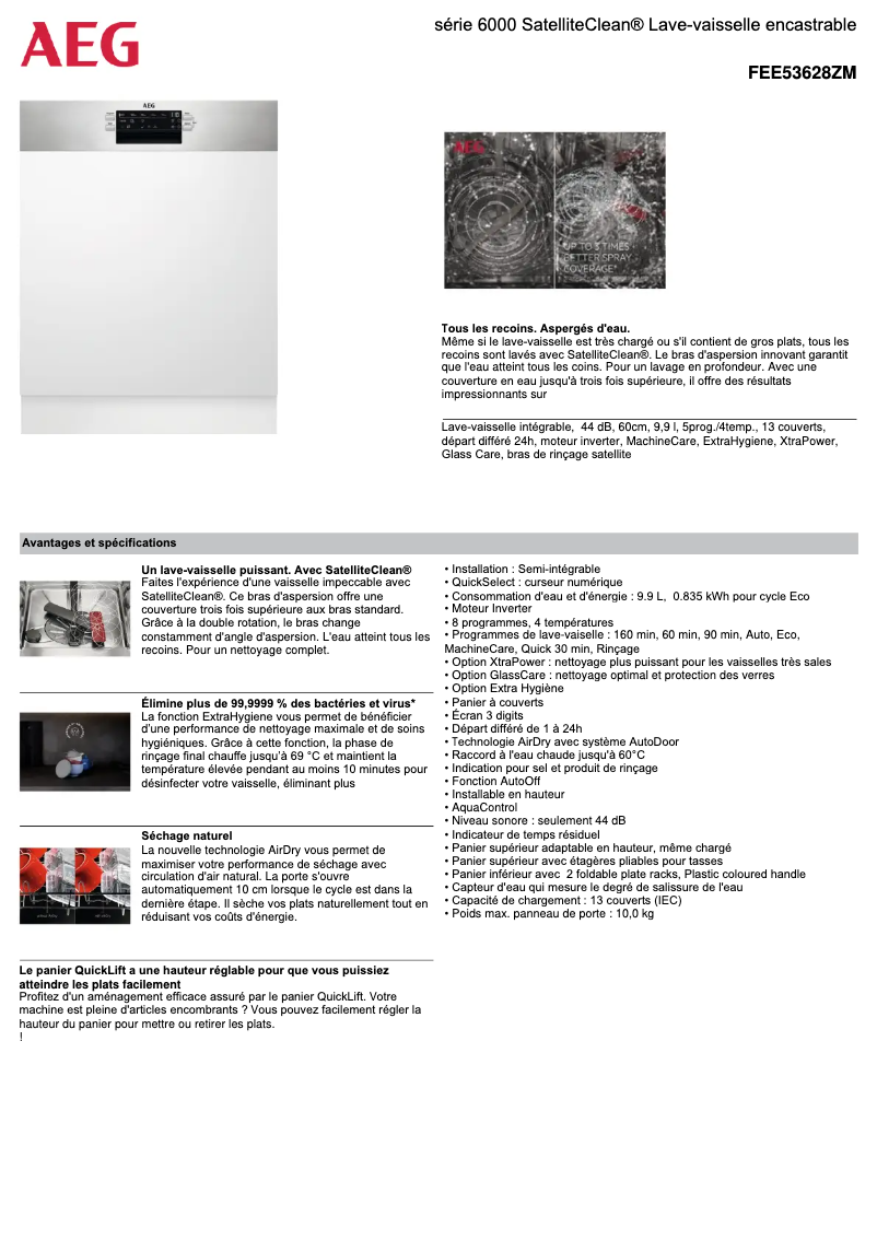 Página 1 del manual Ficha técnica AEG FEE53628ZM