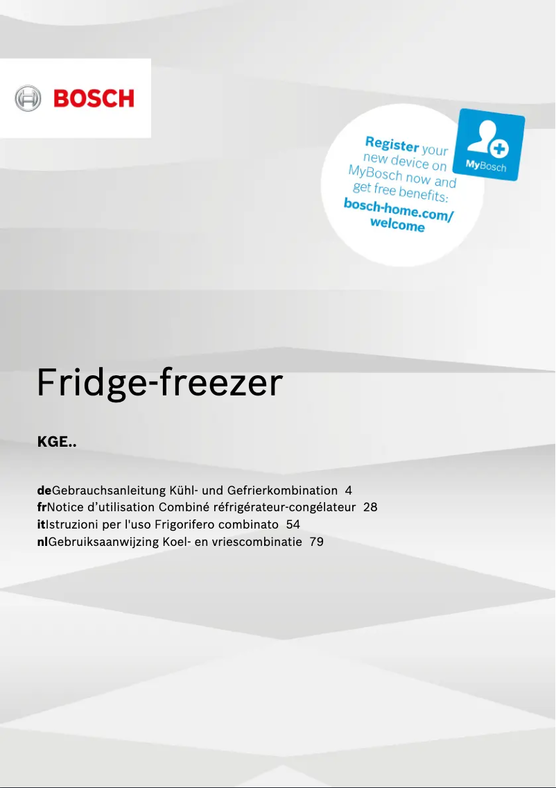 Page 1 de la notice Manuel utilisateur Bosch KGE362L4B