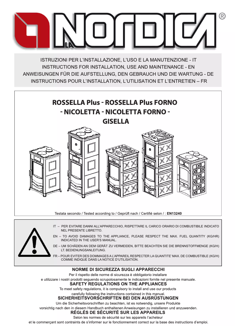 Página 1 del manual Manual de usuario La Nordica Rossella Plus Forno