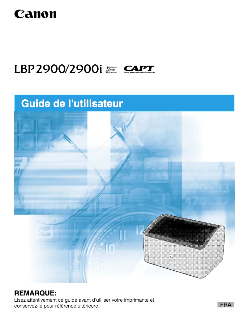 Page n°1 - Manuel utilisateur Canon i-SENSYS LBP2900