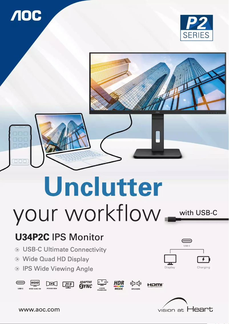 Page 1 de la notice Brochure AOC U34P2C