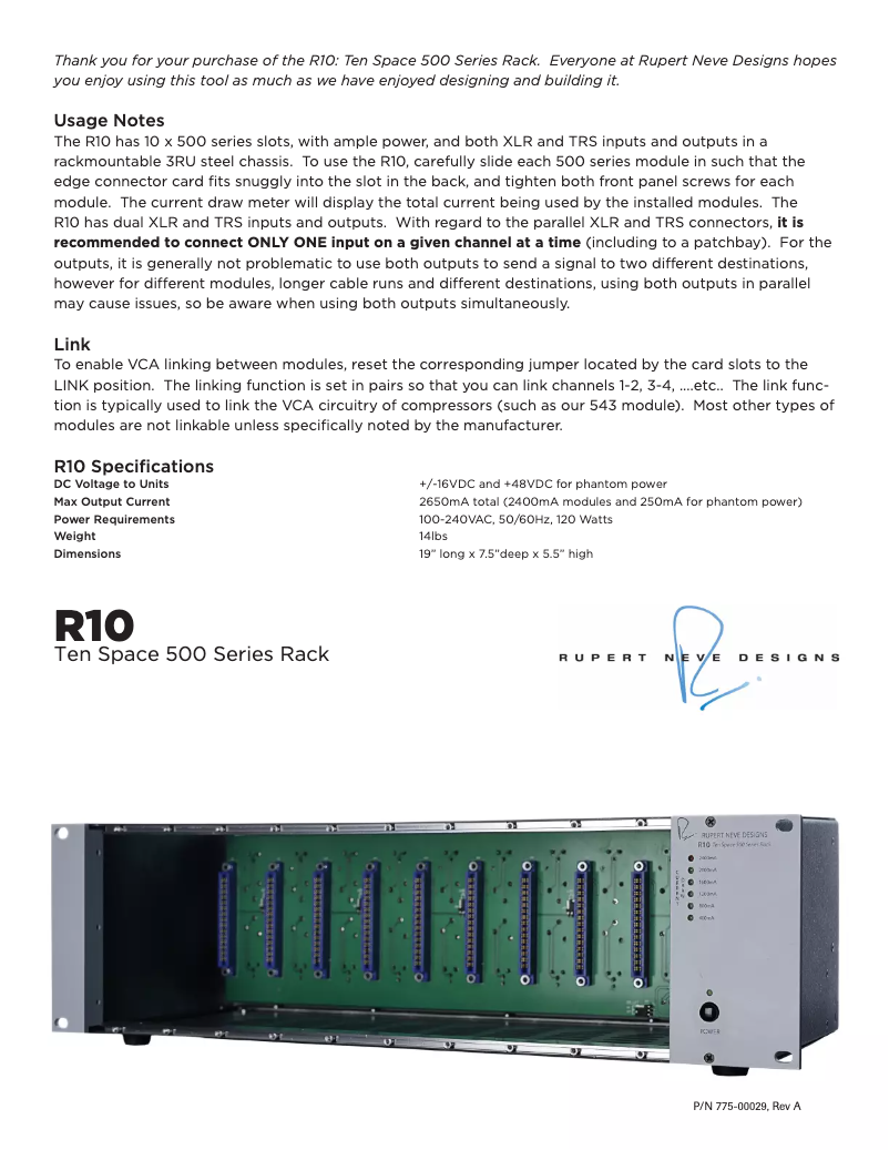 Image de la première page du manuel de l'appareil R10