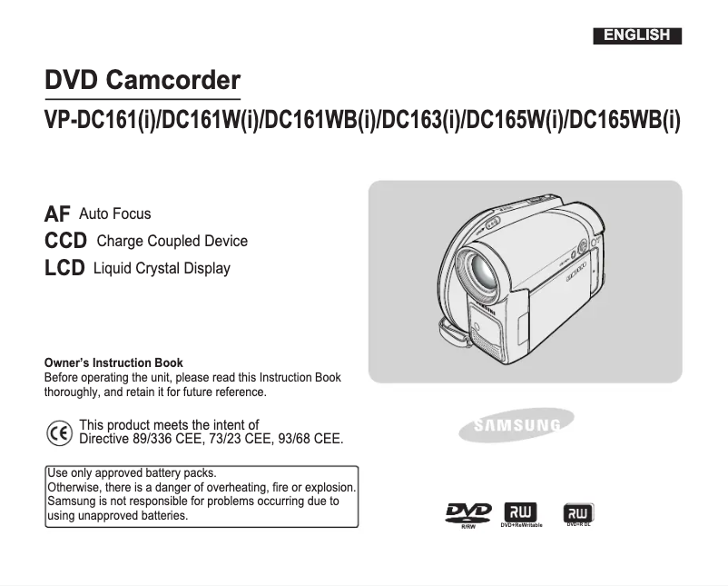 Image de la première page du manuel de l'appareil VP-DC165WI