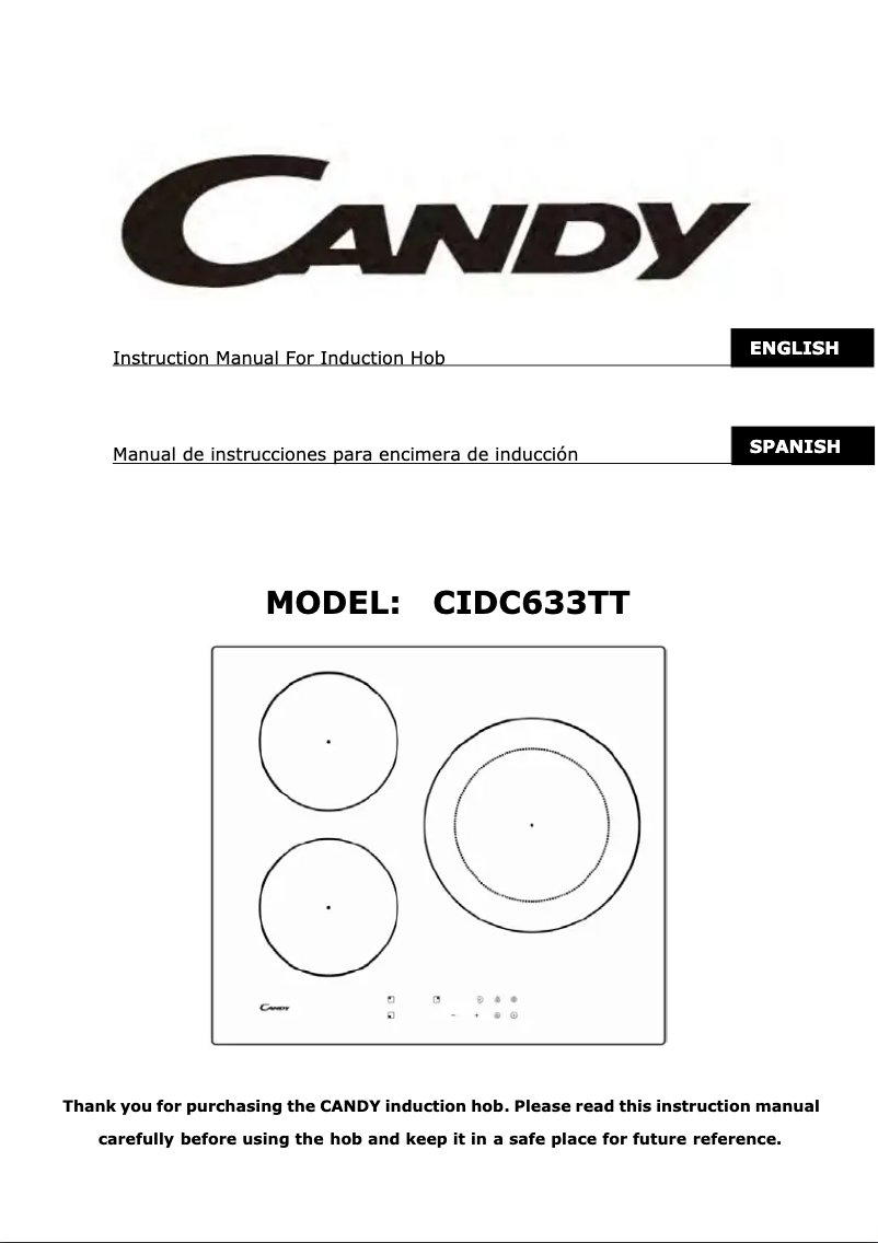 Page 1 de la notice Manuel utilisateur Candy CIDC633TT