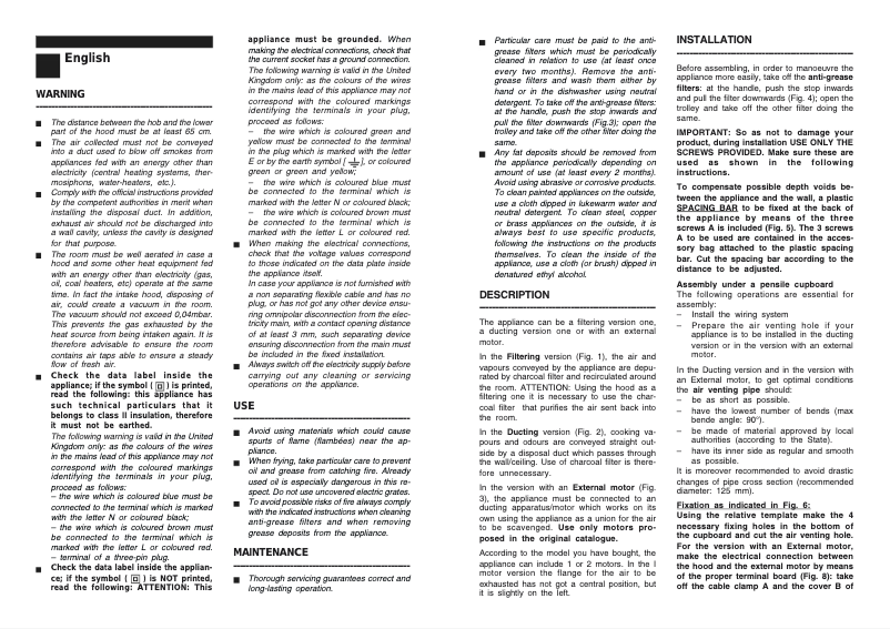 Page n°1 - Manuel utilisateur Candy CBT 62 N