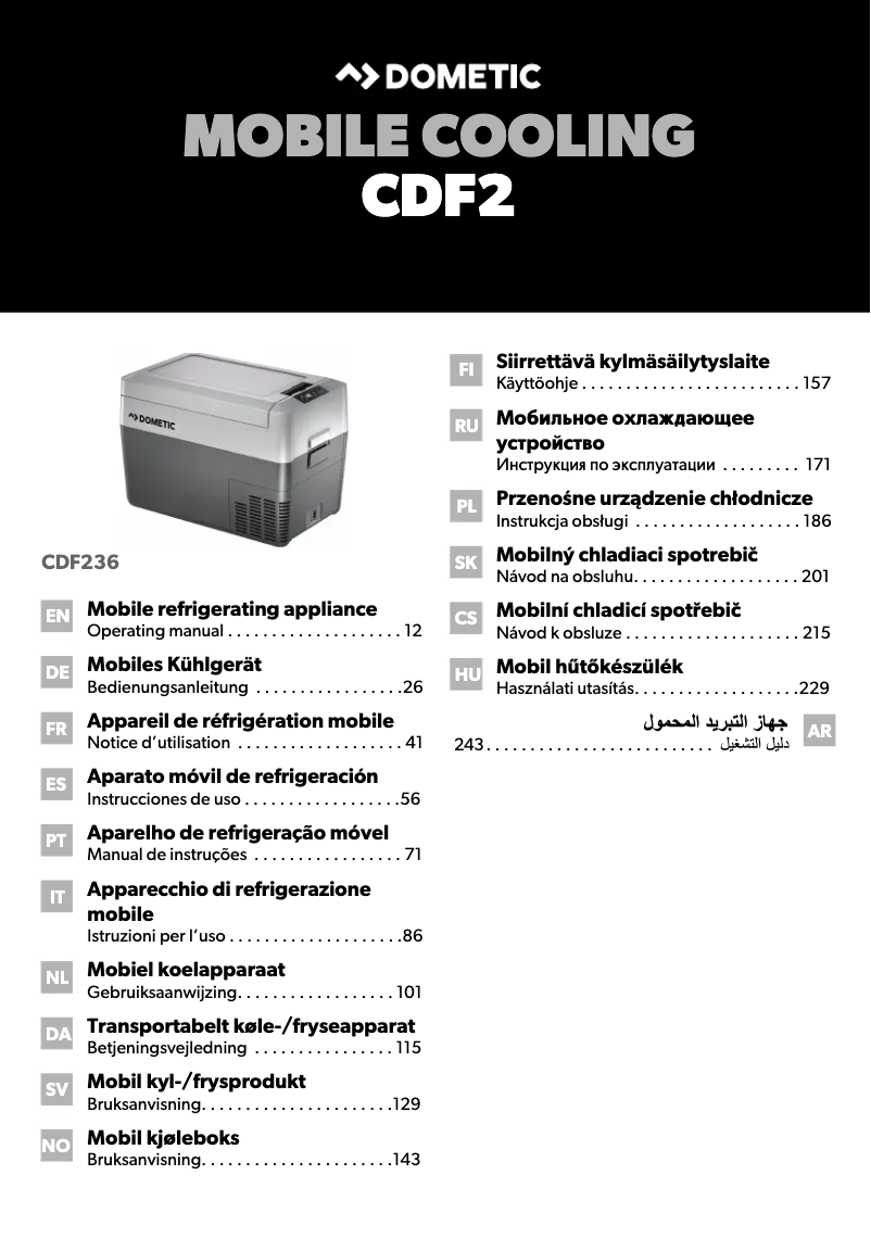 Página 1 del manual Manual de usuario Dometic CoolFreeze CDF2 36