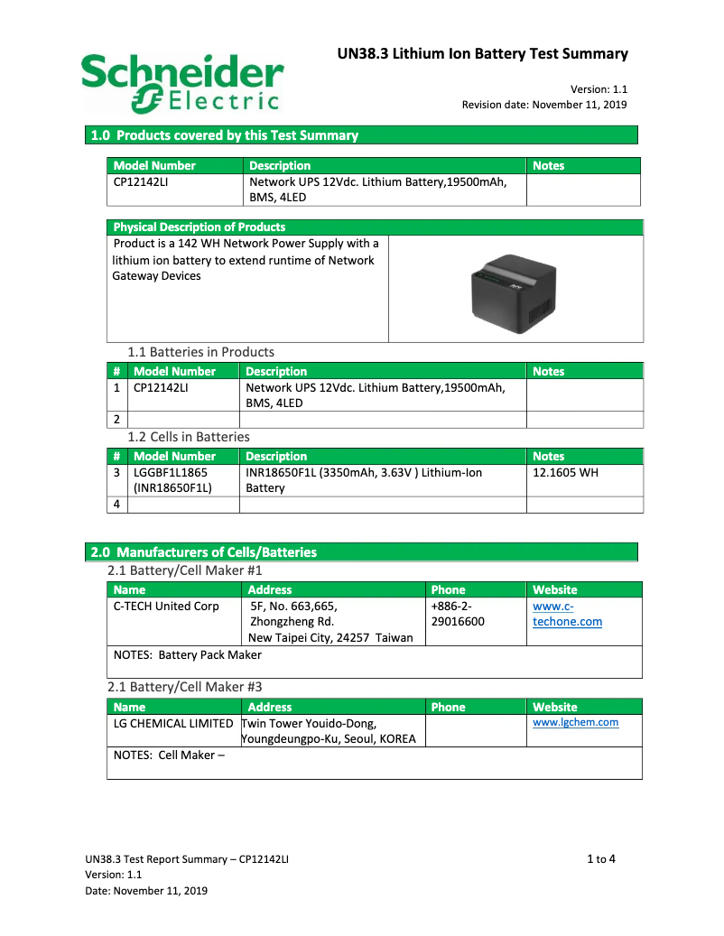 Page n°1 - Manuel utilisateur APC Back-UPS Connect CP12142LI
