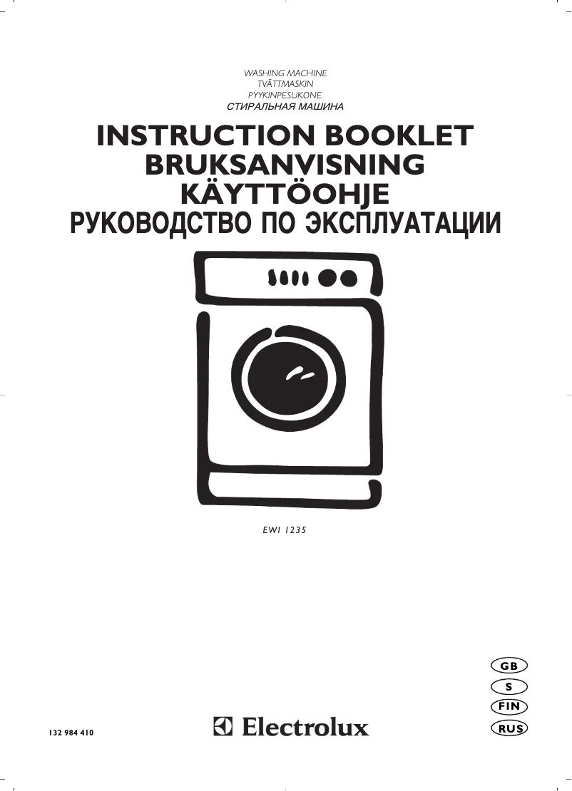 Page n°1 - Manuel utilisateur Electrolux EWI 1235