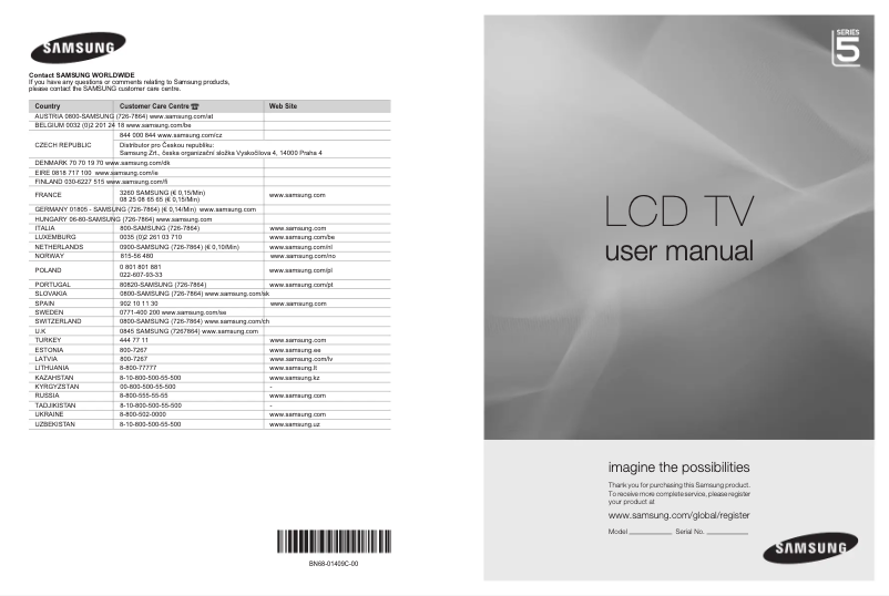 Image de la première page du manuel de l'appareil LE46A556P1F