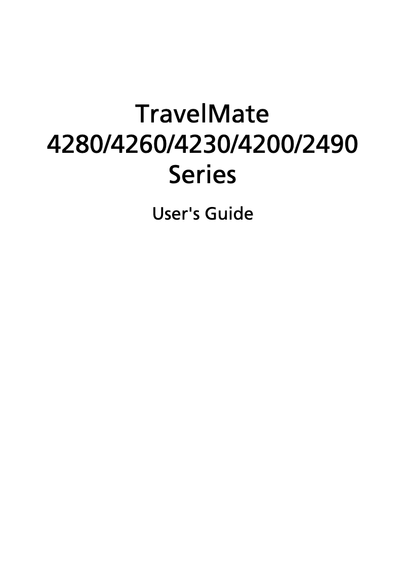 Page 1 de la notice Manuel utilisateur Acer TravelMate 2490