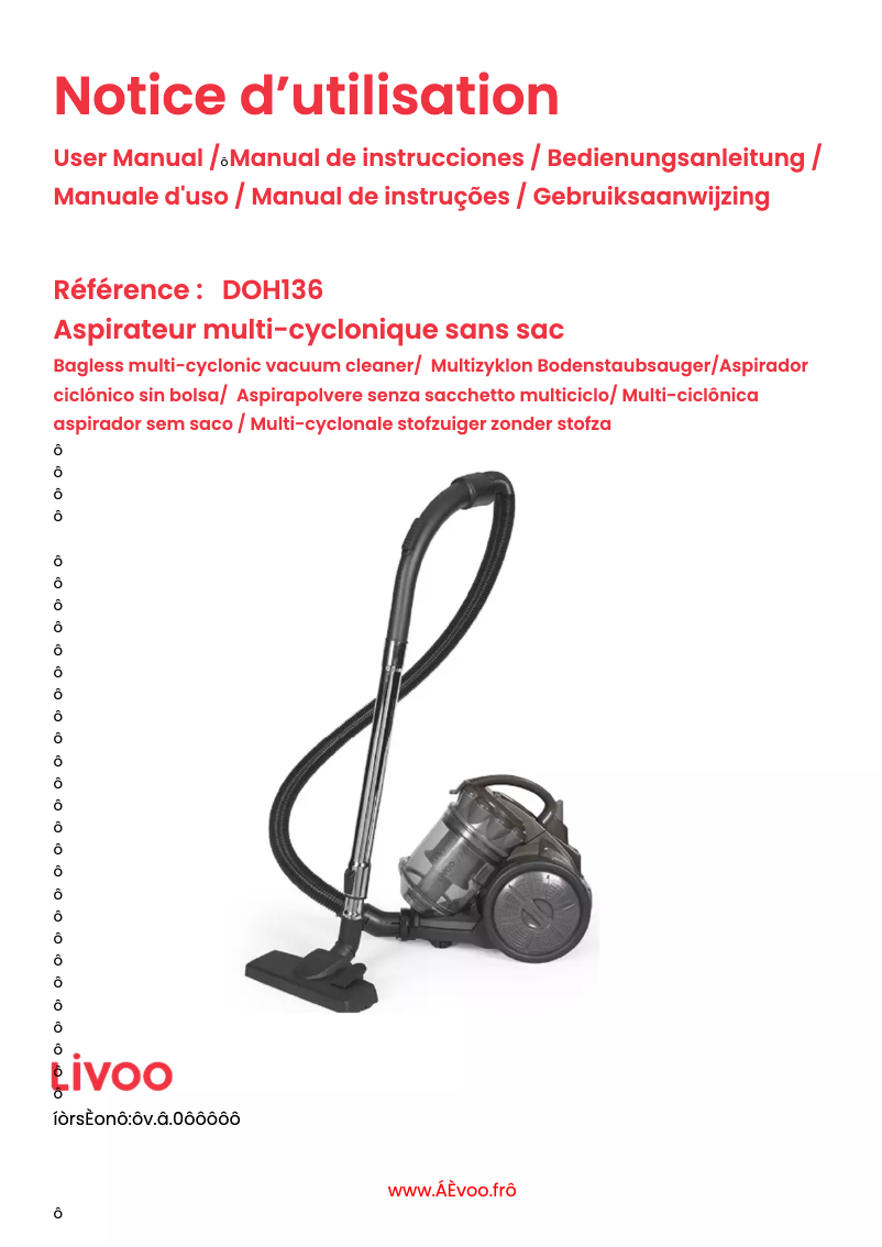 Page n°1 - Manuel utilisateur Livoo DOH136