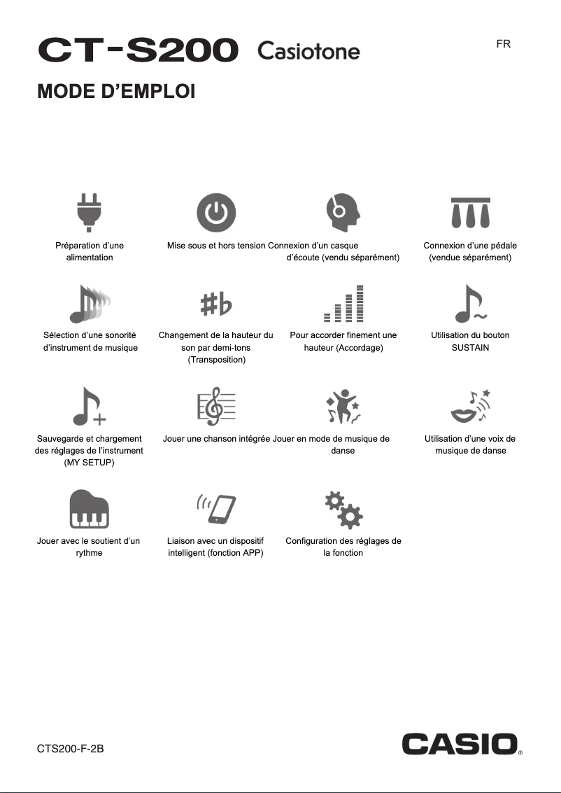 Image de la première page du manuel de l'appareil Casiotone CT-S200