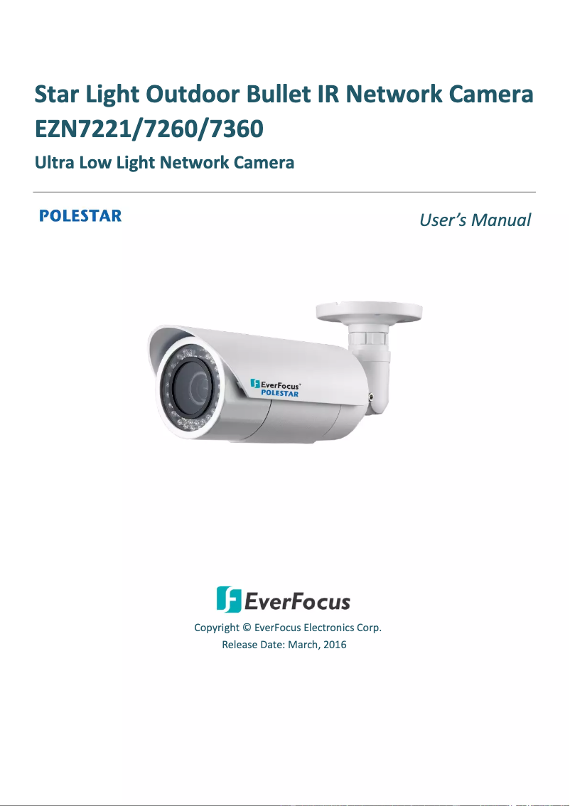 Page n°1 - Manuel utilisateur EverFocus EZN7221