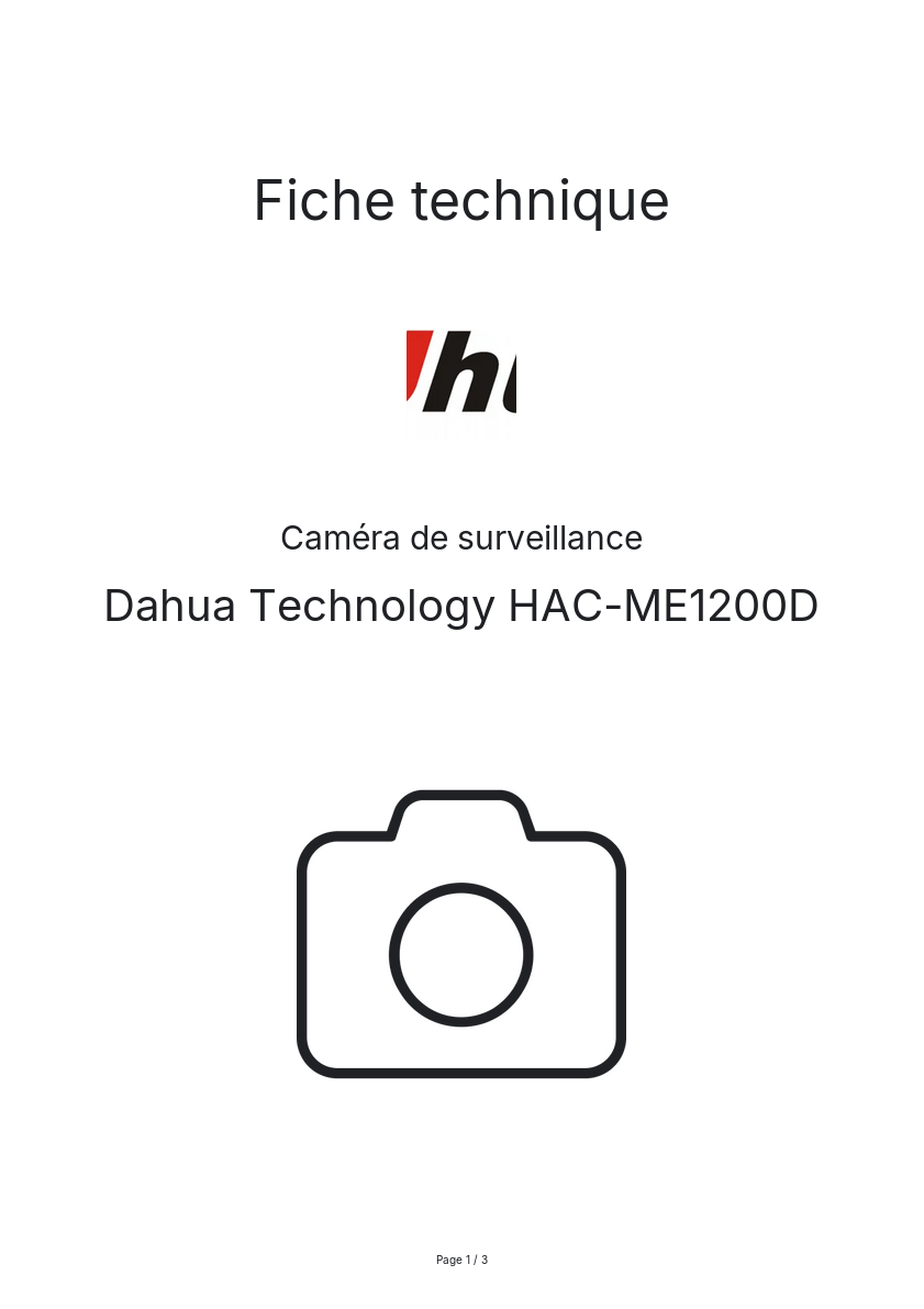 Image de la première page du manuel de l'appareil HAC-ME1200D