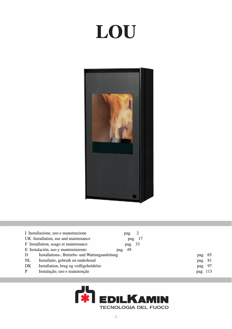Página 1 del manual Manual de usuario Edilkamin LOU