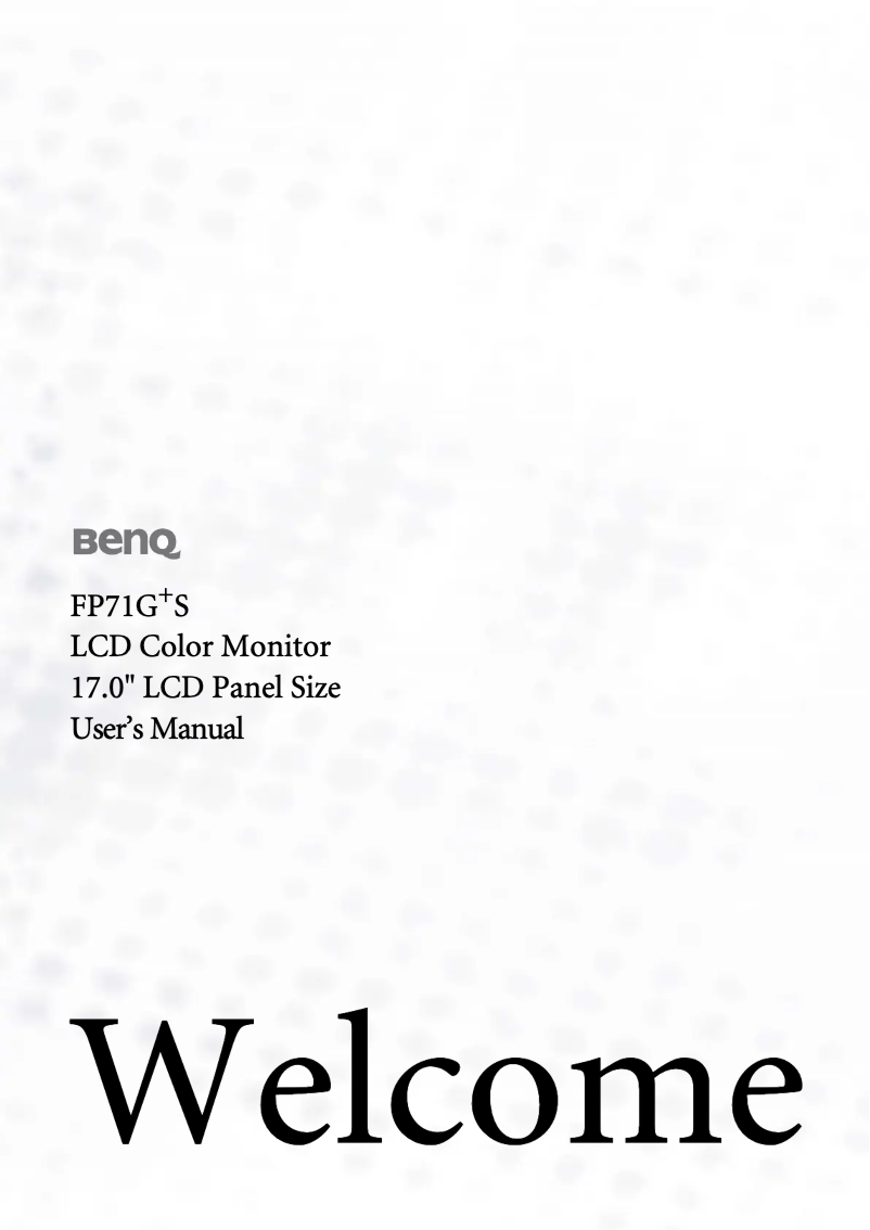 Page n°1 - Manuel utilisateur BenQ FP71G+S