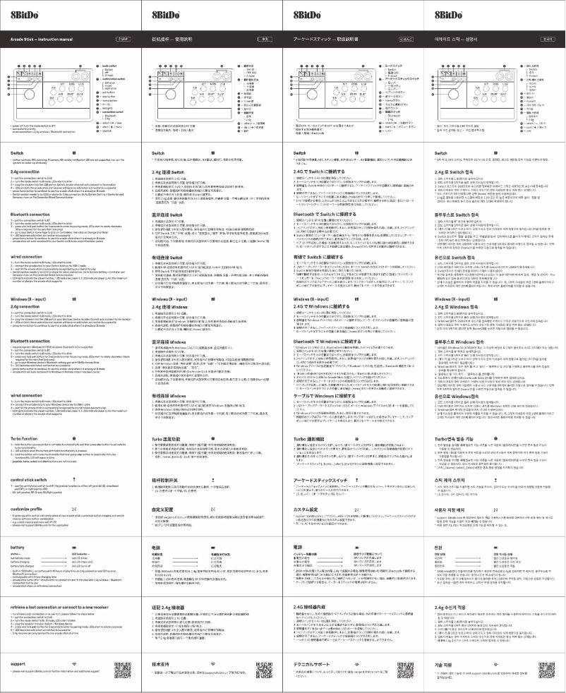 Page 1 de la notice Manuel utilisateur 8BitDo Arcade Stick