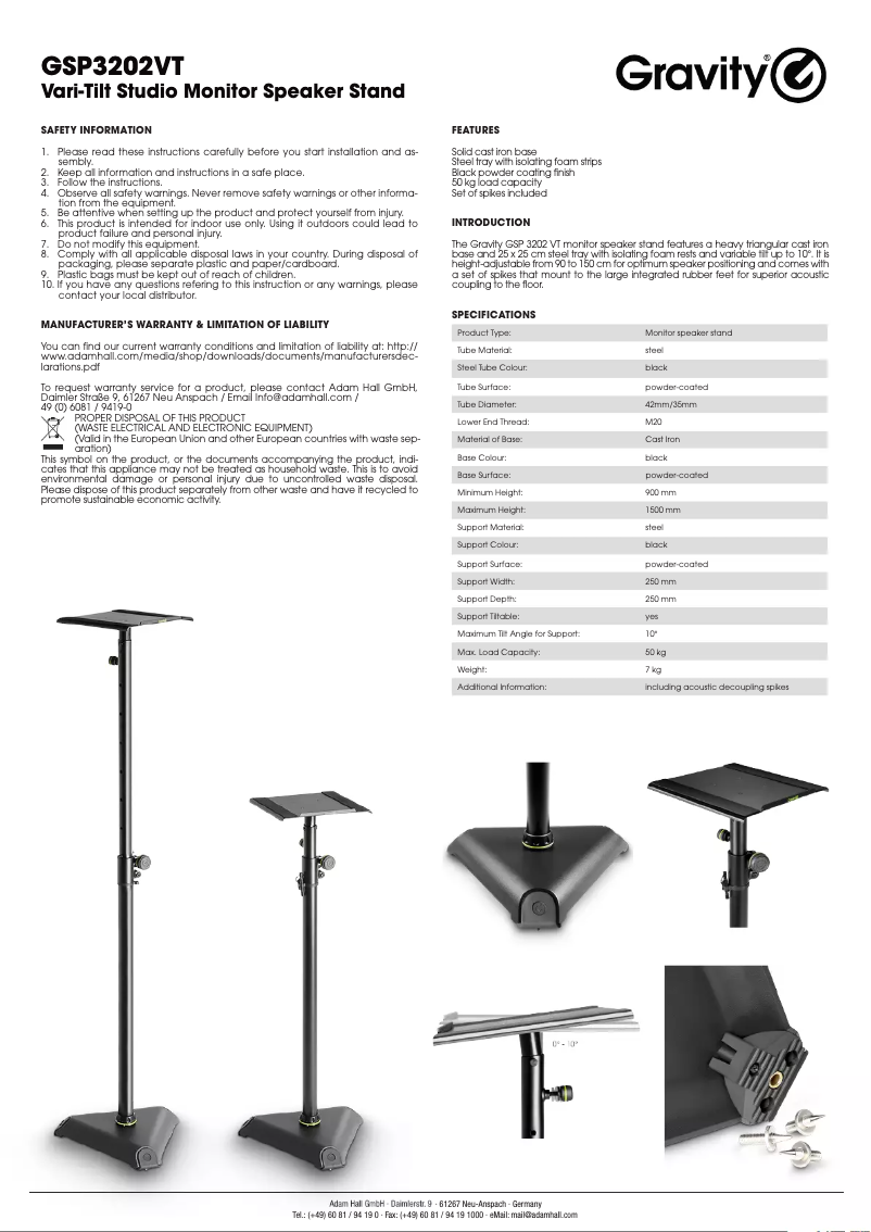 Page n°1 - Manuel utilisateur Gravity GSP3202VT