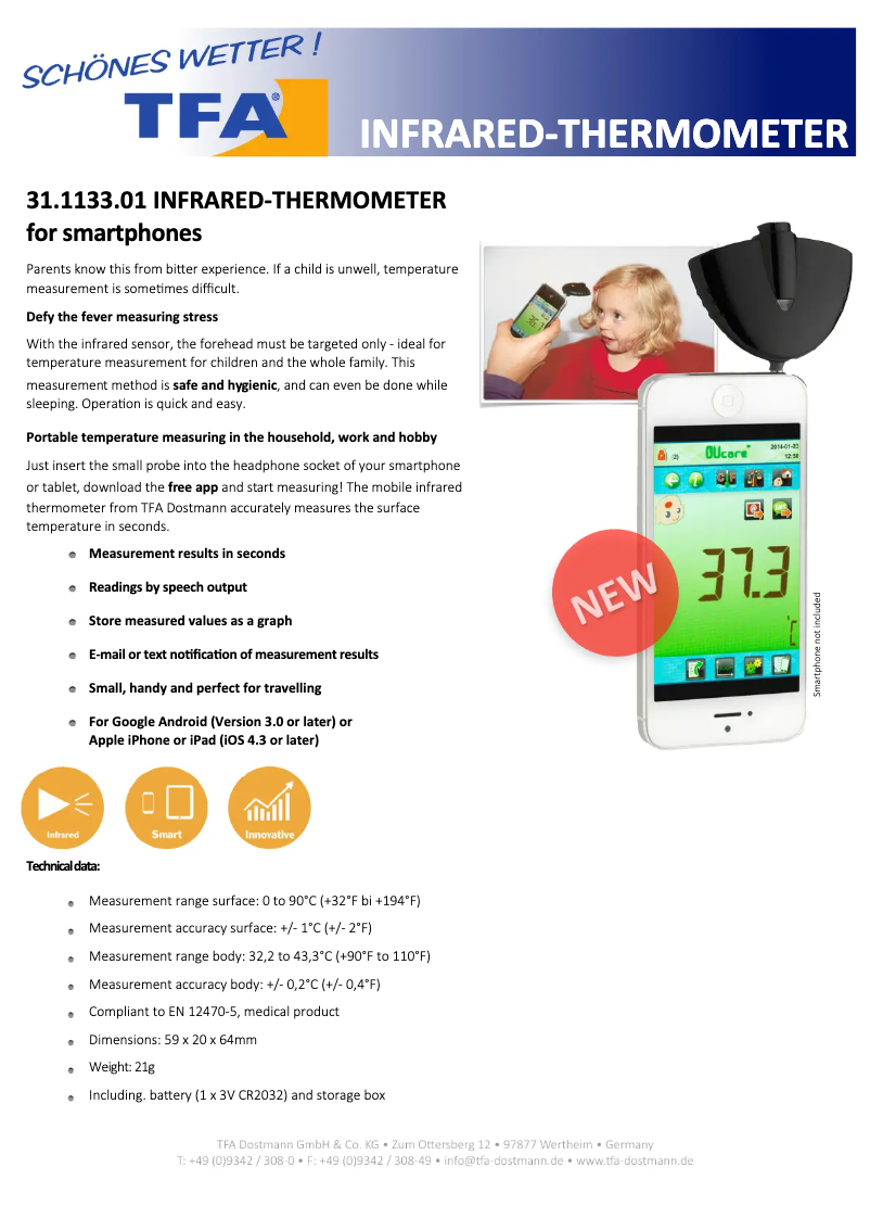 Page 1 de la notice Fiche technique TFA 31.1133