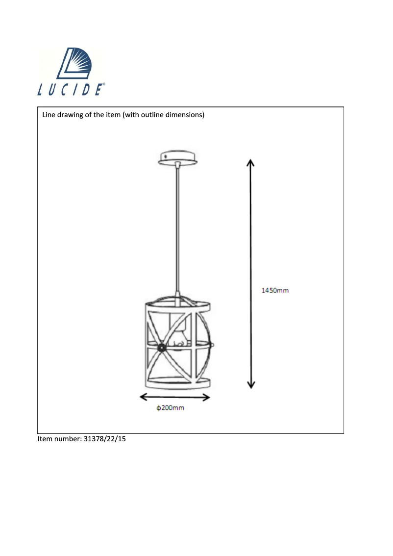 Page 1 de la notice Manuel utilisateur Lucide Castello 31378/22/15