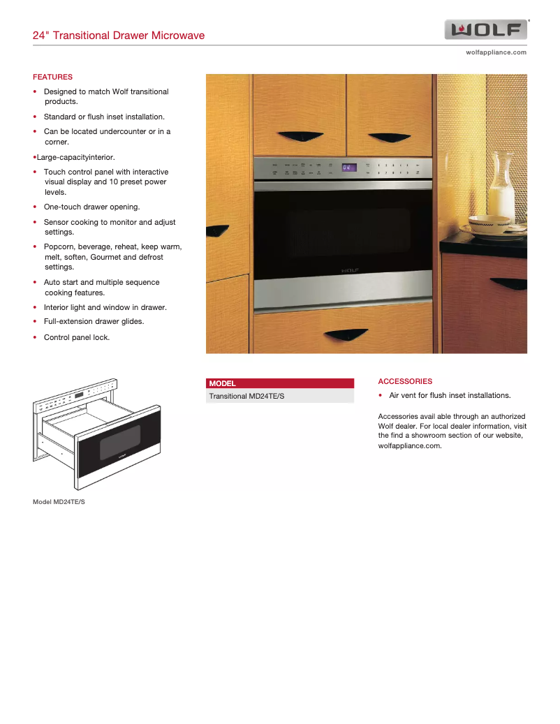 Page 1 de la notice Manuel utilisateur Wolf MD24TE/S