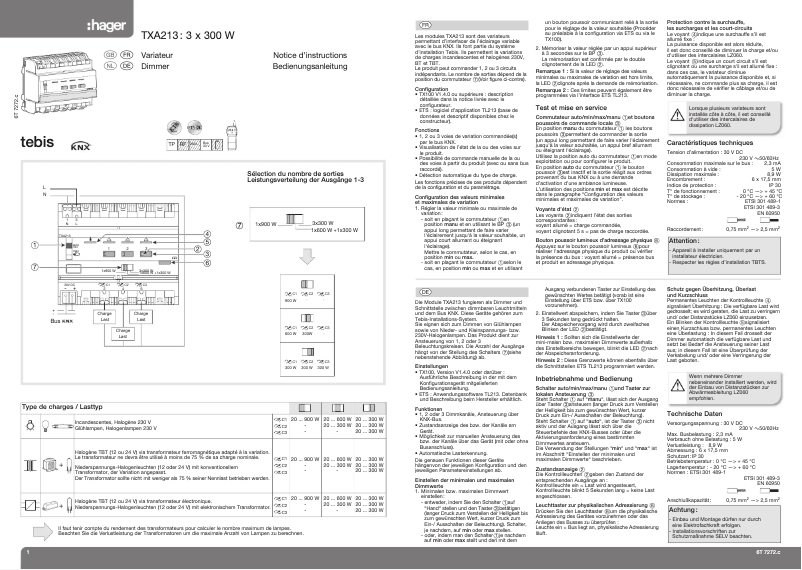 Image de la première page du manuel de l'appareil TXA213