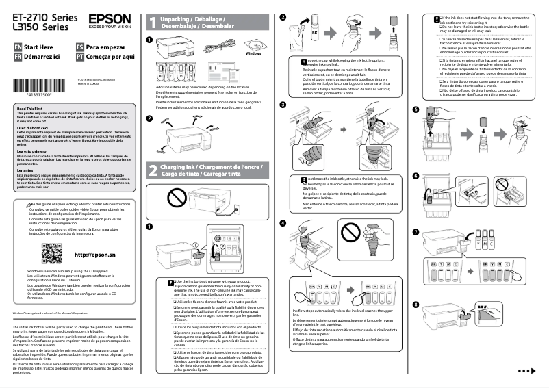 Page n°1 - Guide d'installation Epson EcoTank ET-2711
