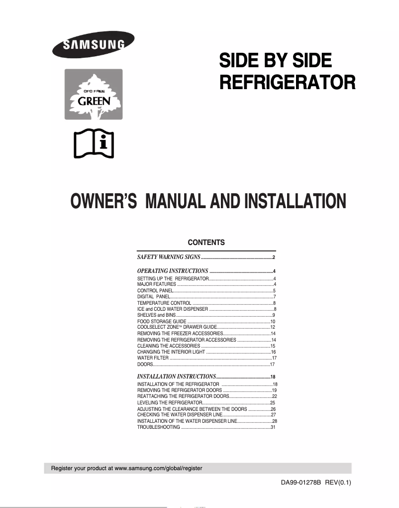 Page 1 de la notice Manuel utilisateur Samsung K70KWSW