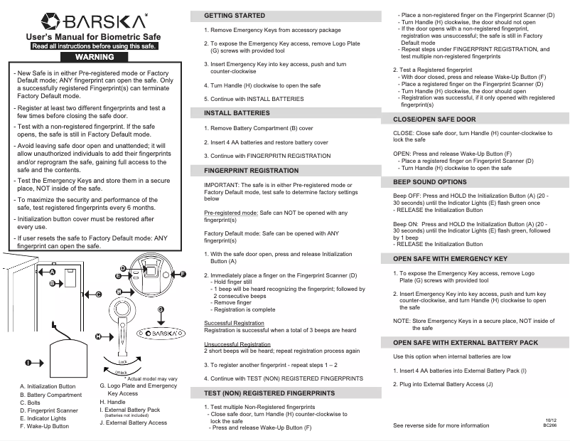 Page n°1 - Manuel utilisateur Barska AX11652