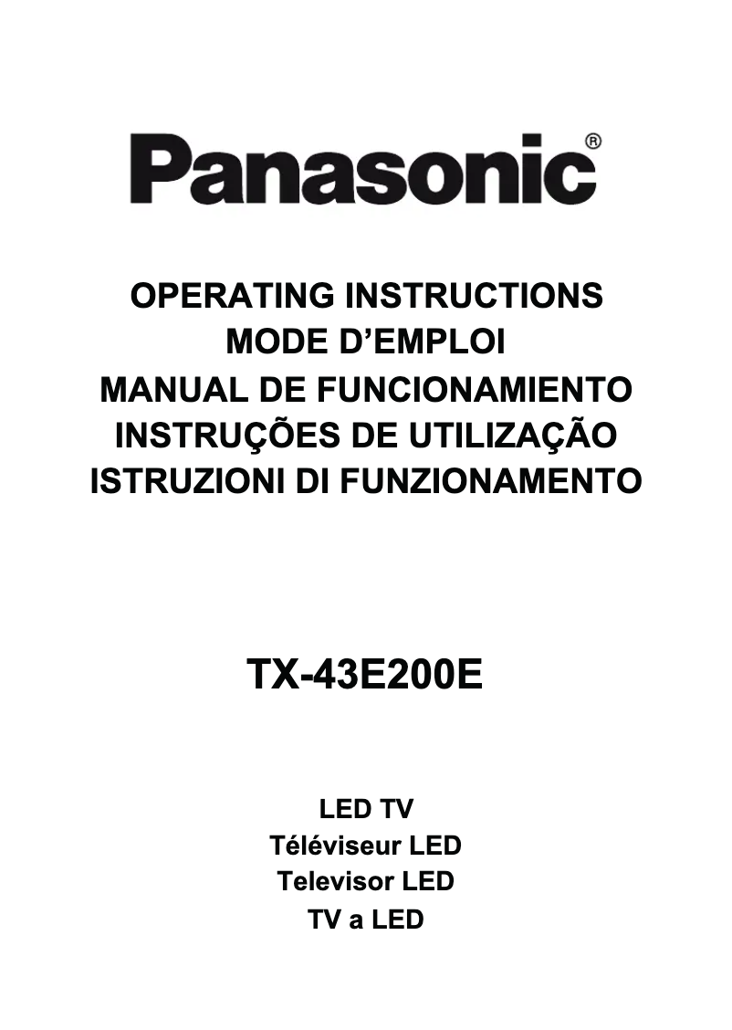 Page 1 de la notice Manuel utilisateur Panasonic Viera TX-43E200E
