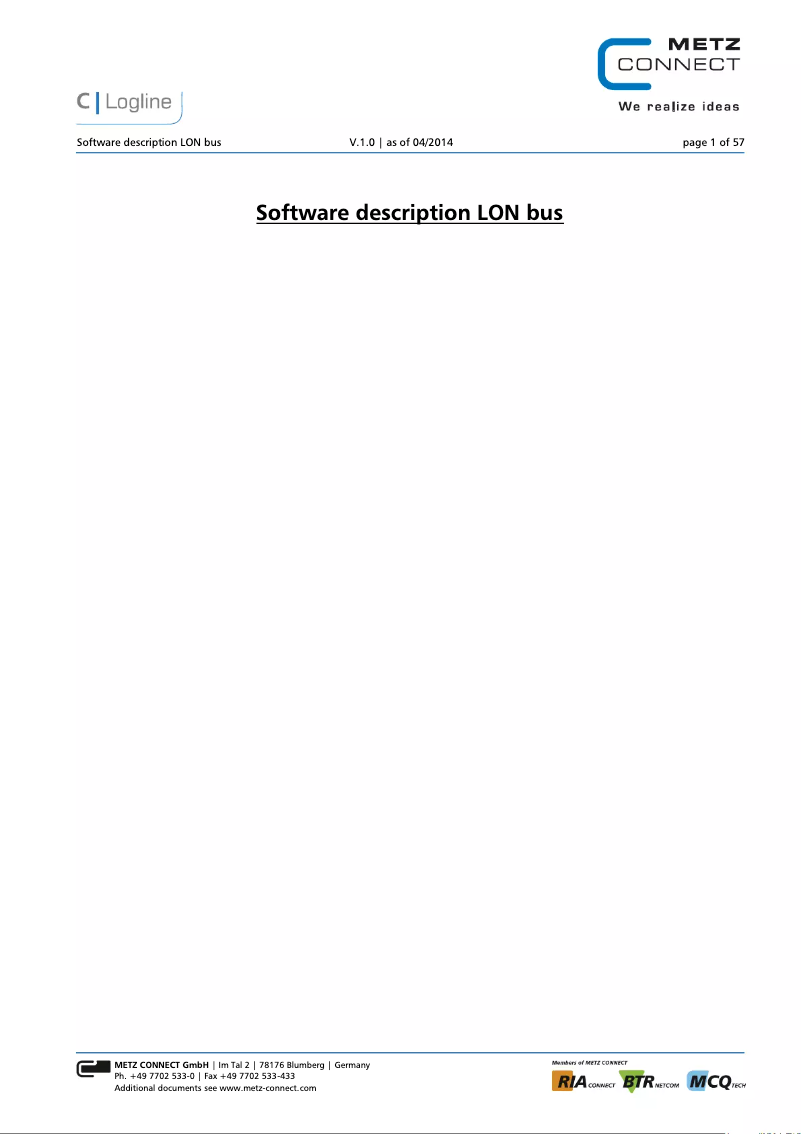 Image de la première page du manuel de l'appareil LF-TP LON