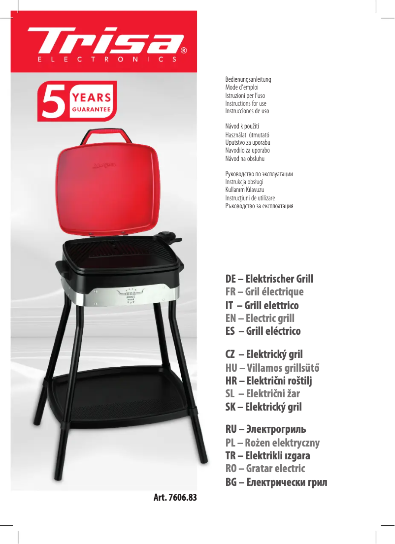 Image de la première page du manuel de l'appareil Grill Star 7606.83