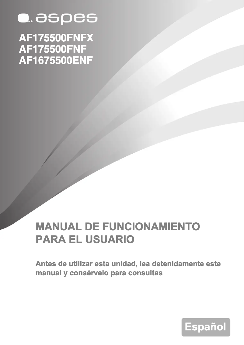 Page 1 de la notice Manuel utilisateur Aspes AF1675500ENF