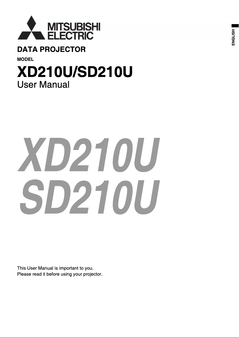 Image de la première page du manuel de l'appareil XD210U