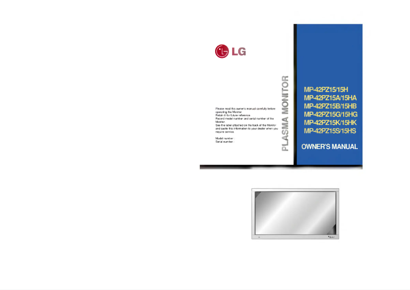 Página 1 del manual Manual de usuario LG MP-42PZ15