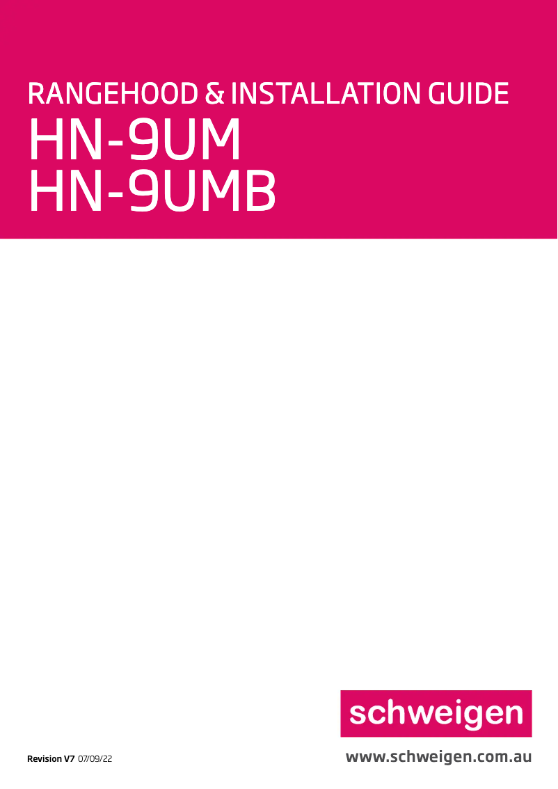 Page n°1 - Manuel utilisateur Schweigen HN-9UMB