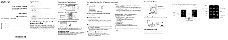 Page n°1 - Manuel utilisateur Sony Walkman NWZ-E453