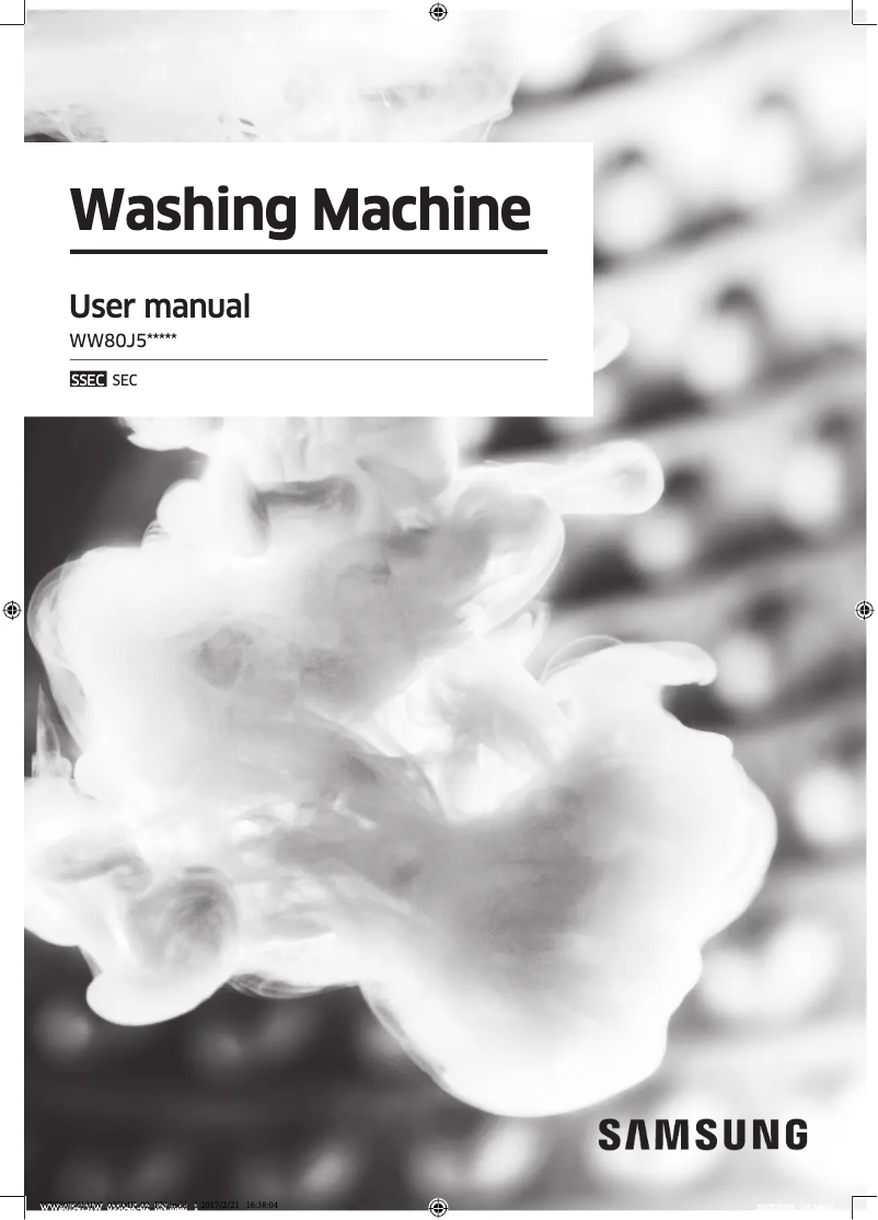 Page 1 de la notice Manuel utilisateur Samsung WW80J5413IW