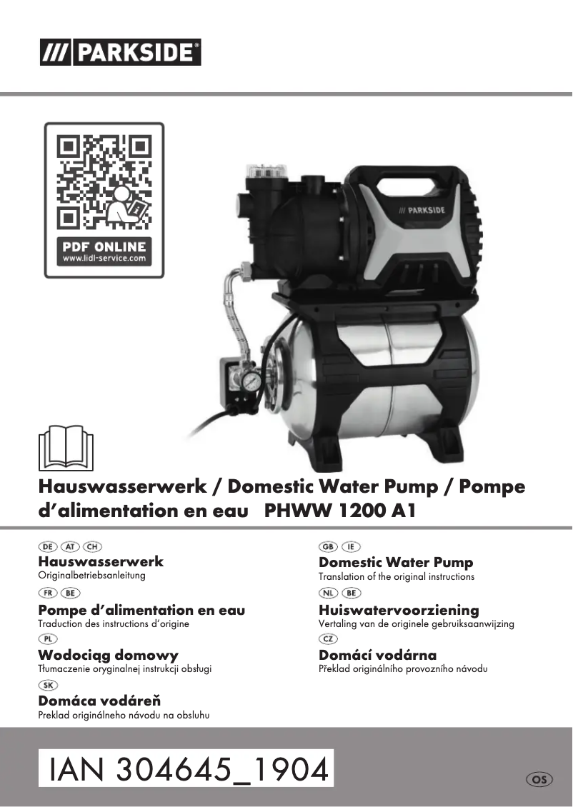 Page n°1 - Manuel utilisateur Parkside PHWW 1200 A1