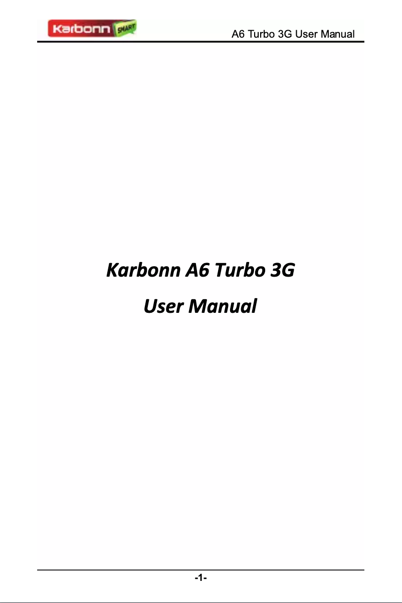 Image de la première page du manuel de l'appareil A6 Turbo 3G