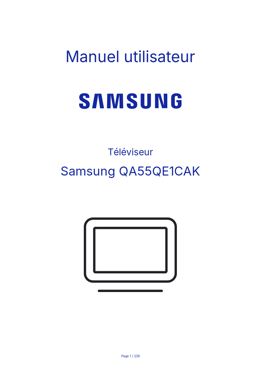 Image de la première page du manuel de l'appareil QA55QE1CAK
