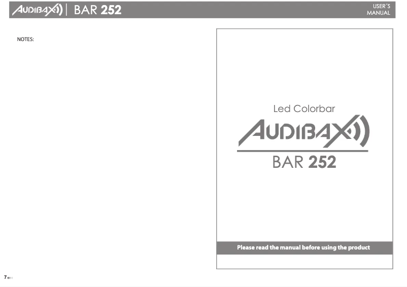 Page n°1 - Manuel utilisateur Audibax Bar 252
